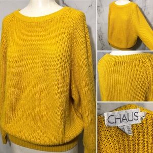 VTG 80’s Retro Ribbed Mustard Yellow Sweater